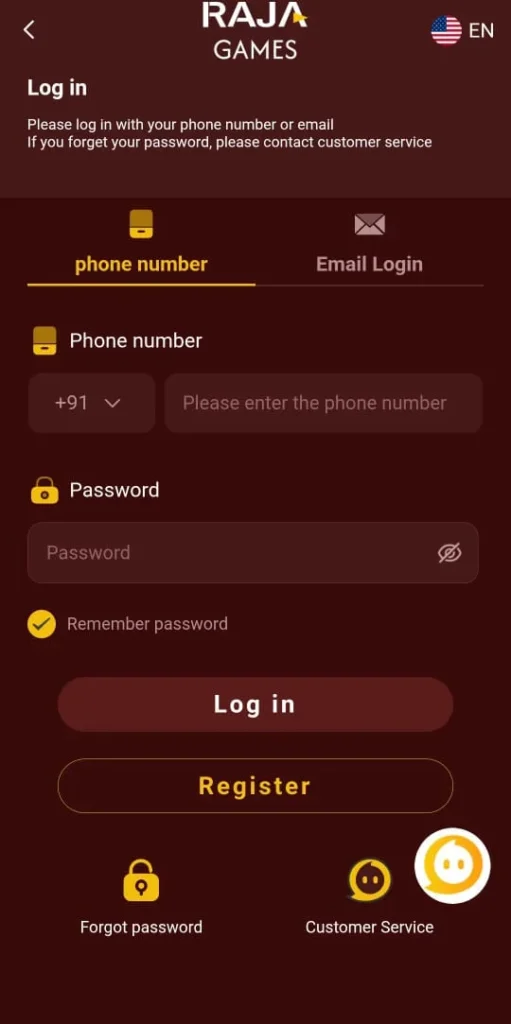 Raja Games Login